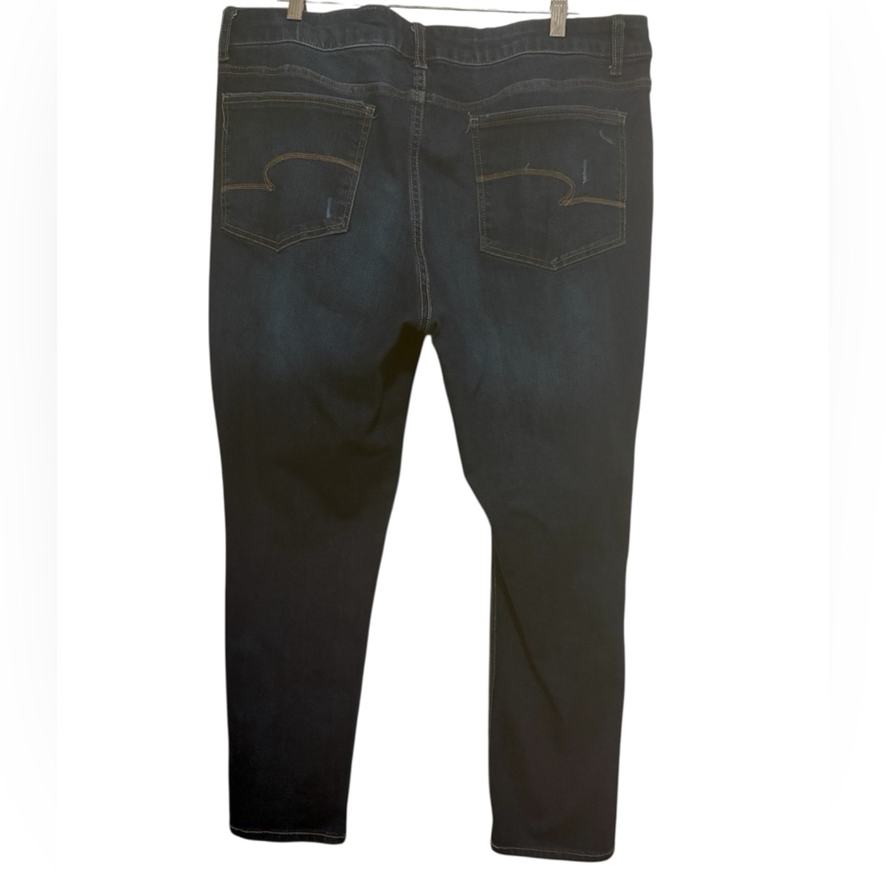 Time & Tru Dark Blue Distressed Skinny Jeans - Picture 2 of 6